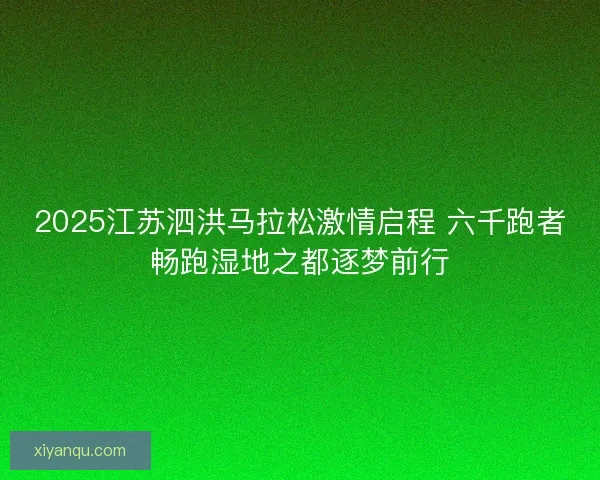 2025江苏泗洪马拉松激情启程 六千跑者畅跑湿地之都逐梦前行