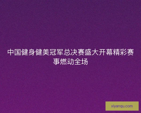 中国健身健美冠军总决赛盛大开幕精彩赛事燃动全场 中国健身健美冠军总决赛盛大开幕精彩赛事燃动全场